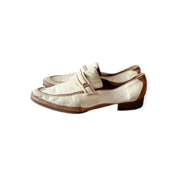 Vintage Gucci Men’s Loafers Ivory Leather Logo Buckle 1970s Italy main image 10